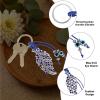Evil eye keyring feather charm stylish nazar keychain for keys bags and backpacks
